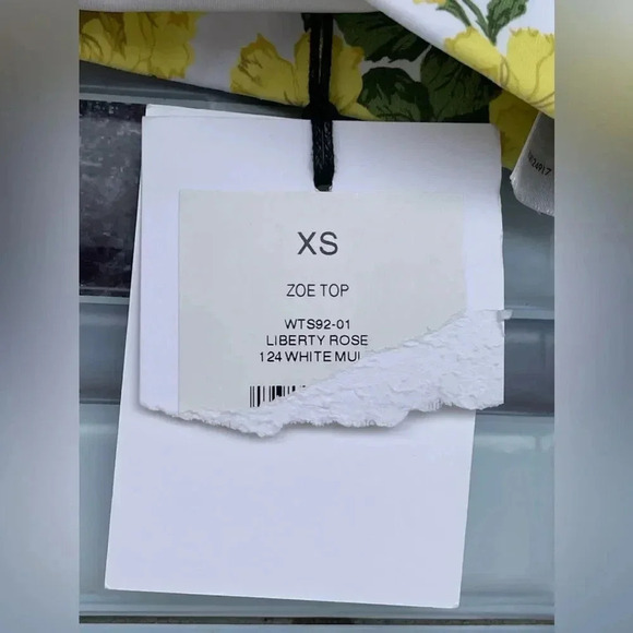 Onia Liberty Yellow Rose Print Zoe Bikini Top Size XS - Picture 4 of 7